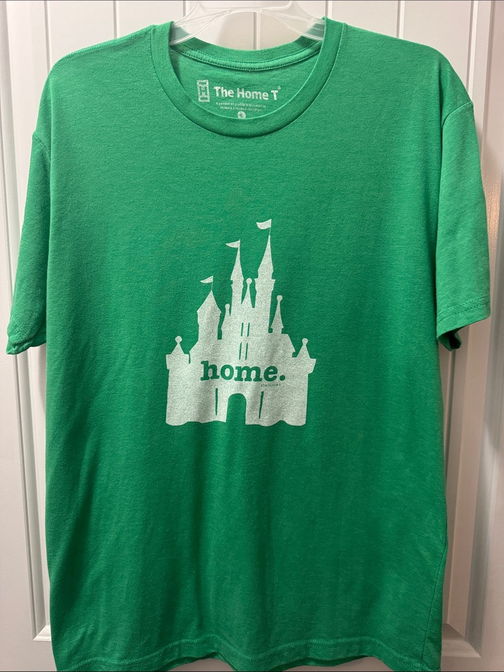 The Home T Women’s Green Short Sleeve Tee - 'Home' Castle Graphic